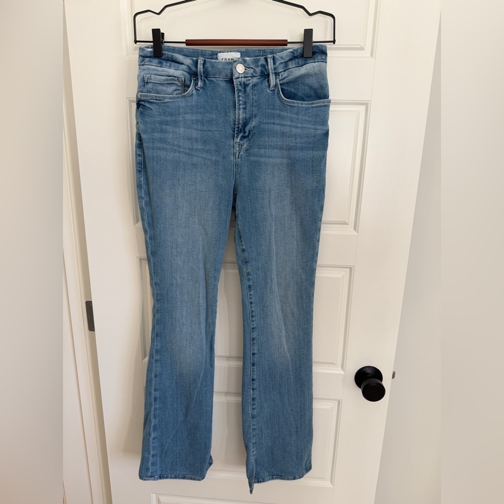 Frame Denim Le Mini Boot Light Wash Flare Jeans